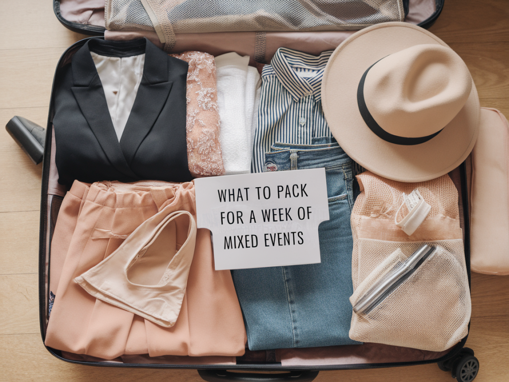 What to pack for a week of mixed events: a compact outfit plan that avoids overpacking and outfit panic