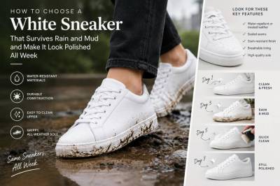 How to choose a white sneaker that survives rain and mud and make it look polished all week